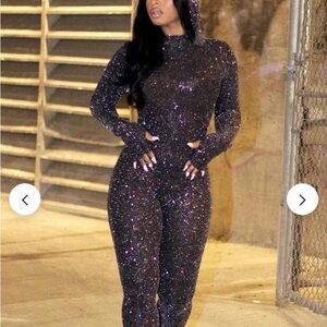 Purple sequins bodysuit